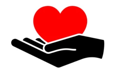 Donation Logo heart over hand